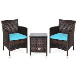 3 pcs Outdoor Rattan Wicker Furniture Set