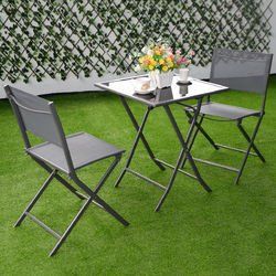 3 pcs Bistro Outdoor Folding Furniture Set