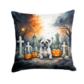 Boxer Spooky Halloween Throw Pillow Machine Washable, Indoor Outdoor Decorative Pillow for Couch, Bed or Patio, 18Hx18W