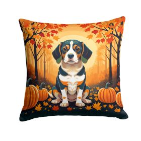 Beagle Fall Throw Pillow Machine Washable, Indoor Outdoor Decorative Pillow for Couch, Bed or Patio, 18Hx18W