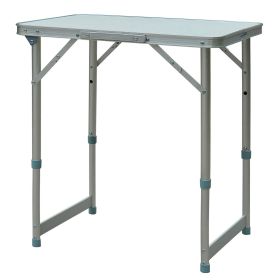 Outsunny 23" Folding Camping Table with Height Adjustability, Lightweight Portable Table with Carry Handle, Outdoor Folding Table Camping Accesso