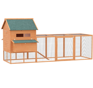 137  Chicken Coop For 8-10 Chickens, Wood Chicken House, Lockable Chicken Coop Kit With Nesting Box & Run, For Backyard, Orange (Color: brown)