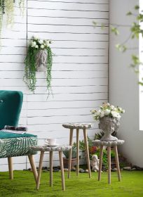 Cement Bust Wall Planter - Indoor Outdoor Home Garden Decor, 8" x 4" x 9" (Color: as Pic)