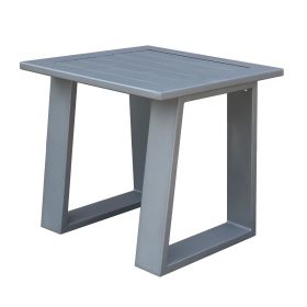 Outdoor Indoor Aluminum Square End Table/Side Table, Powdered Pewter (Color: as Pic)