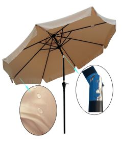 10 ft Patio Umbrella Market Table Round Umbrella Outdoor Garden with Crank and Push Button Tilt for Garden Deck Backyard Pool Shade Outside (SKU: W65627945)