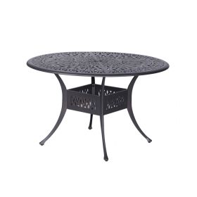 Outdoor Patio Aluminum 48" Round Dining Table, Dessert Night (Color: as Pic)