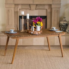 Outdoor 69" Solid Wood Dining Table (Color: as Pic)