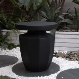 Decorative Garden End Table, 20.3" H Modern Heavy Duty Patio Sturdy Faux Terrazzo Accent Table Side Table Plant Table for Indoor Outdoor (Color: as Pic)