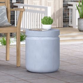 Outdoor Concrete End Table (Color: as Pic)