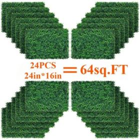 Artificial Boxwood Panel 12pcs Boxwood Hedge Wall Panels Artificial Grass Backdrop Wall 24X16 4cm Green Grass Wall (pcs: nan)